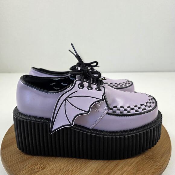 Demonia Creeper Shoes Womens Size 9 Purple Bat Wing Platform Gothic Creeper-205 - Picture 7 of 15